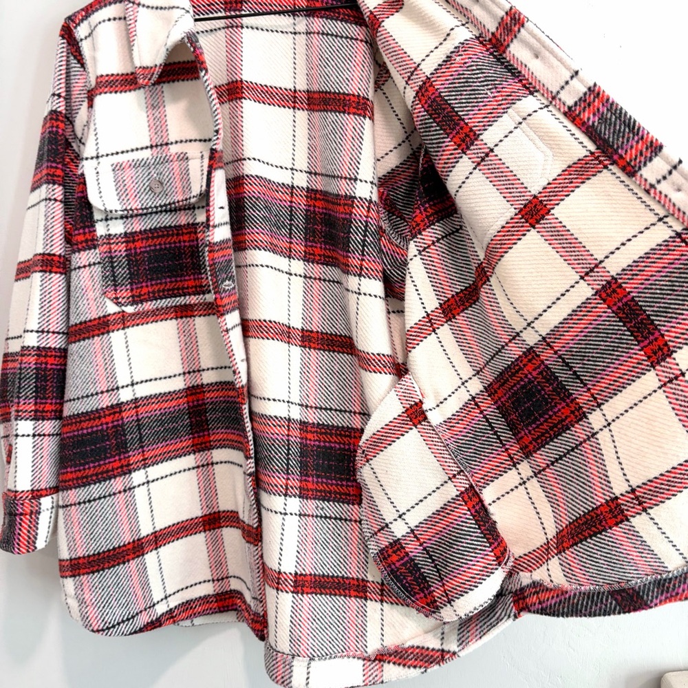 Universal Thread Plaid Button Down Shacket Jacket - image 10